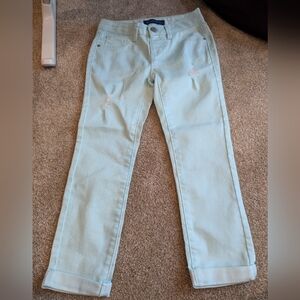Girl's Blue Spice Light Teal Blue Distressed Skinny Jeans Size 7